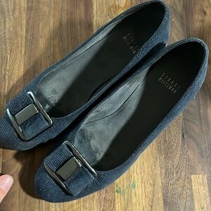 Stuart Weitzman size 8 blue and black wedges